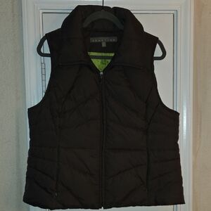 Kenneth Cole Reaction Brown Quilted Puffer Vest with Lime Lining 💚🩵🩷